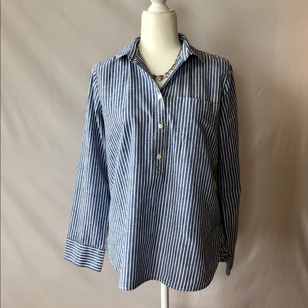 LIKE NEW J Crew Cotton/Linen Blouse